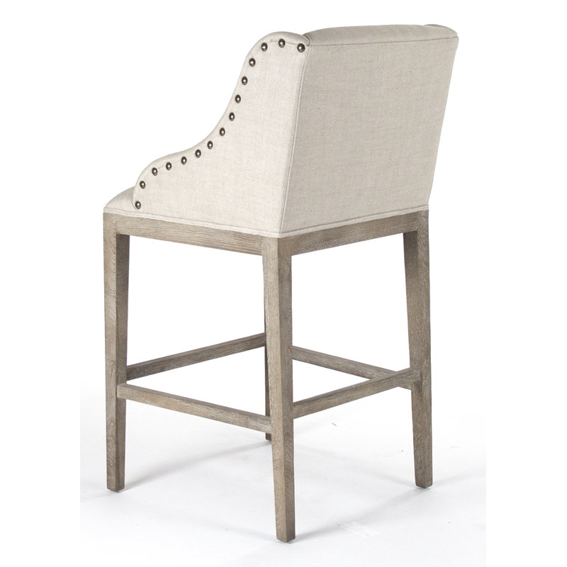 Connor Upholstered Stool with Solid Wood Frame, Counter Stool (26" Seat Height)