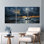 Ocean Sunset With Boat And Clouds Canvas Wrapped Wall Art Set Of 3