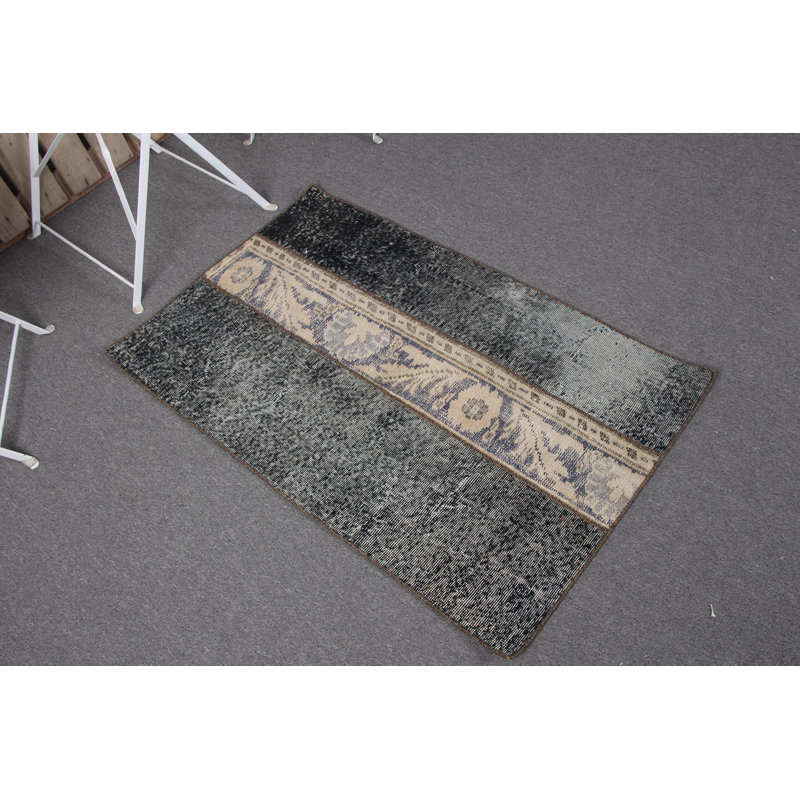 Handwoven Turkish Vintage Green Patchwork Oushak Area Rug Made from Luxury Wool