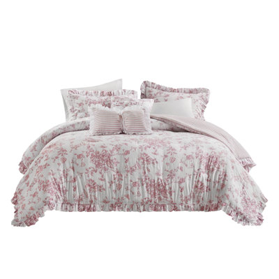 Premium Pink Polyester Bedding Sets, Chic Floral Design For Bedroom