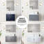 Meuble-lavabo de salle de bain 30 po X P 22 po D, plateau en marbre de Carrare et Miroir à DEL-689403855