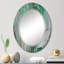 Turquoise et gris luxueux abstrait Art fluide III - miroir mural moderne-706261286
