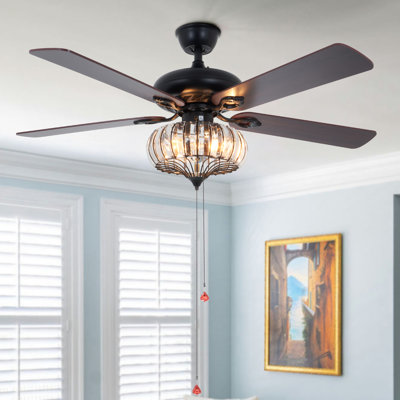 52" Ceiling Fan With Crystal Accents