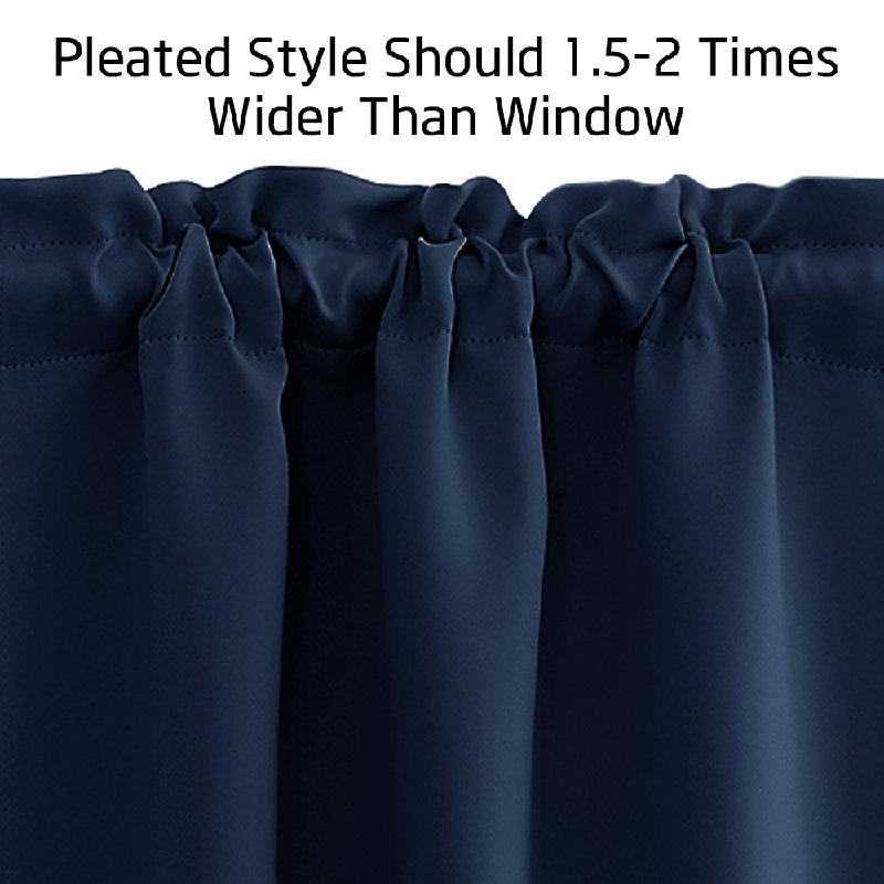 Polyester Blackout Rod Pocket Valance, 42" W x 24" L, Navy