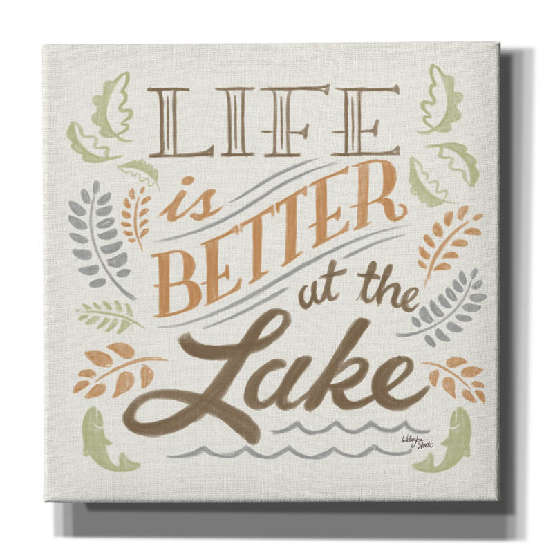 «Lake Life 1 Green» par Wellington Studio, art mural sur toile, H 37 po x l 37 po x P 1,5 po