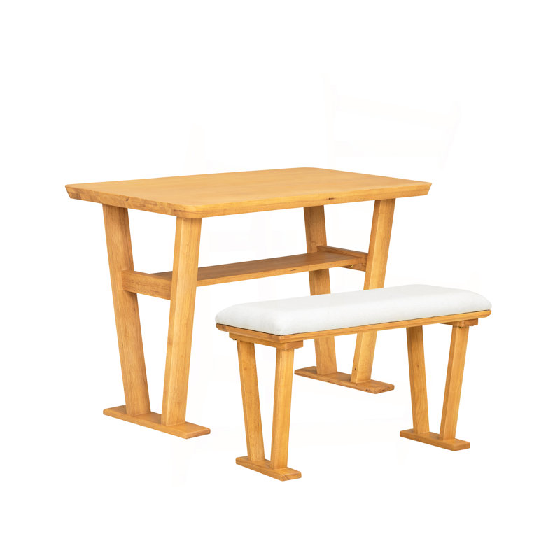 Table de salle à manger en bois massif Farmhouse Modern - Conception peu encombrante