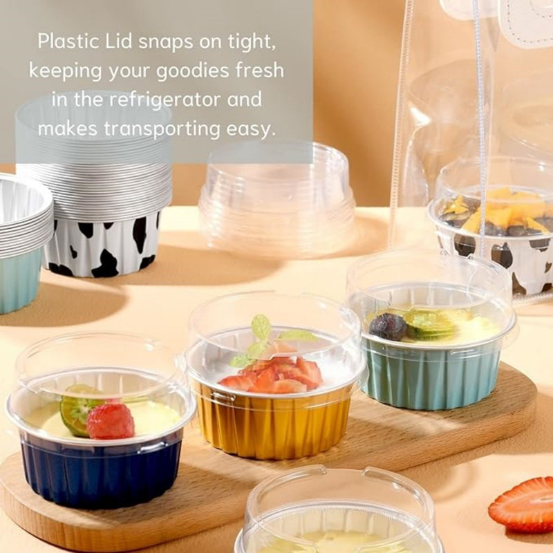 NIERBO Aluminum Baking Cup with Lid