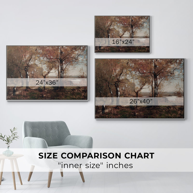 Paysage rétro CCXVII, H 17 po x l 25 po x P 2 po, Toile encadrée flottée blanche