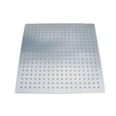 Pomme de douche Leo en nickel brossé 16 po - Conception carrée ultra-mince pour une couverture luxueuse