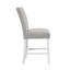 Ensemble de 2 chaises à hauteur de comptoir en velours gris et blanc à finition brillante élisaveta (ensemble de 2)