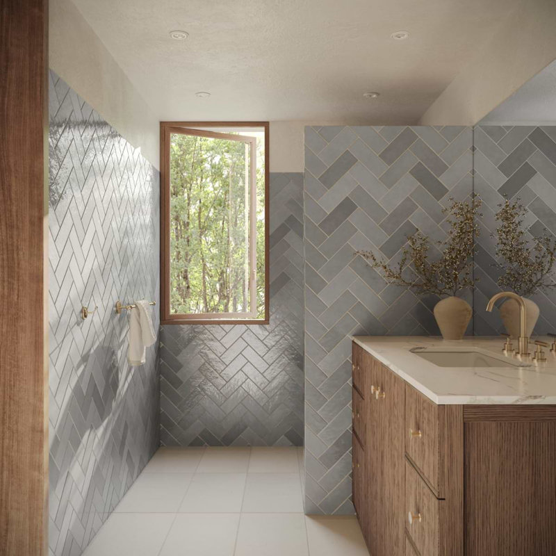 Portmore 3x8 Glazed Ceramic Tile, Gray