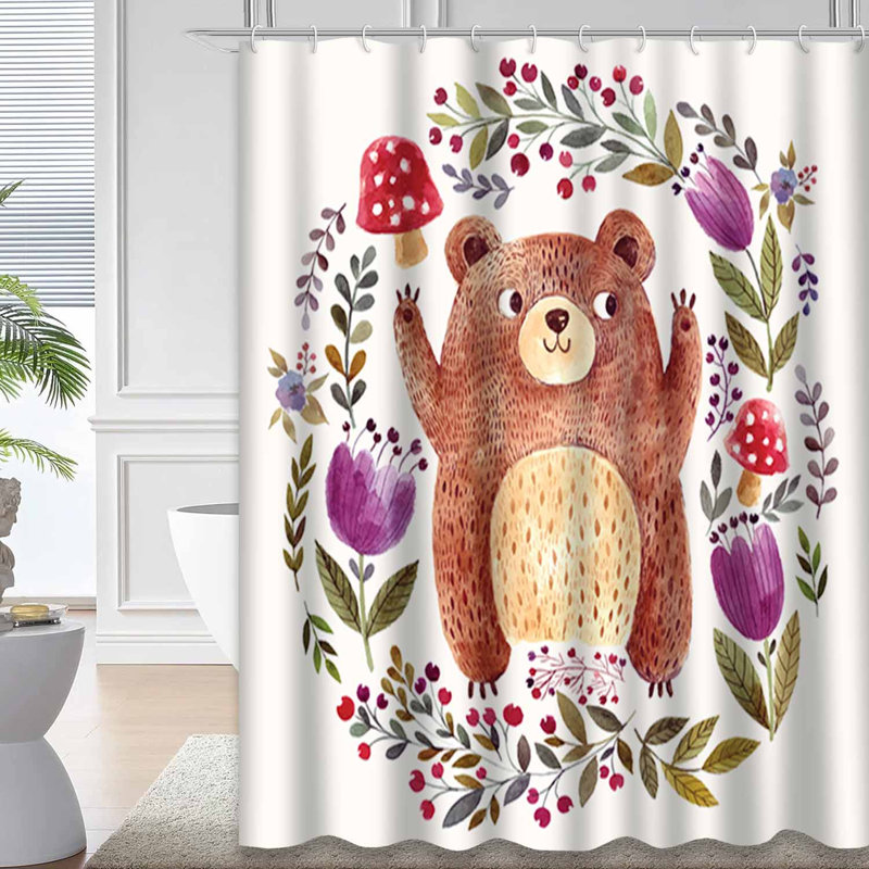 Rideau de douche avec 12 crochets, L 72 po x l 84 po