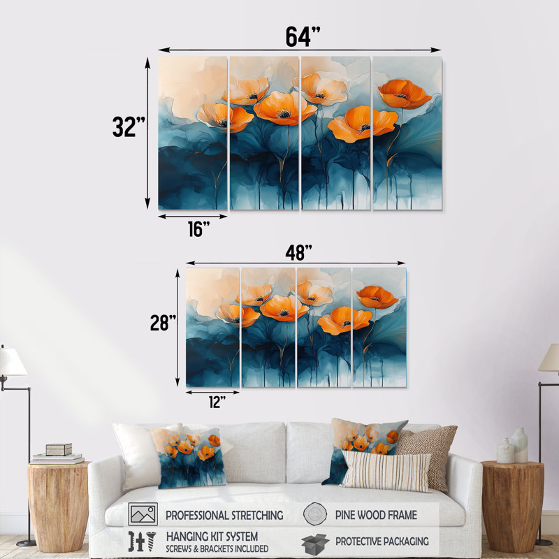 Denise - Art - Pour le salon, 4, H 28 po x l 48 po