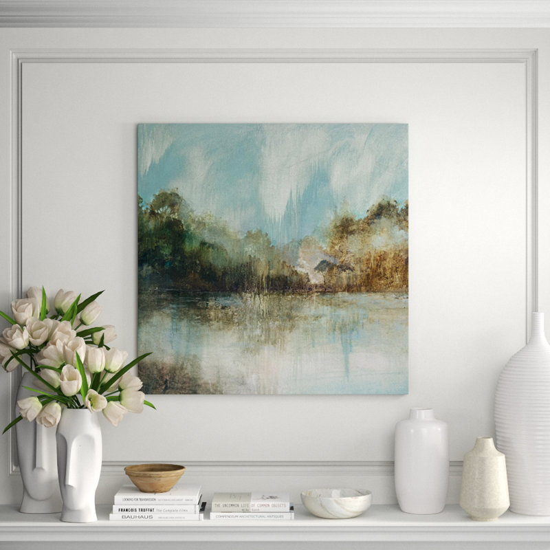 Silver Lake Print by Stiles, 16" H x 16" W x 1.5" D, Glass Coat
