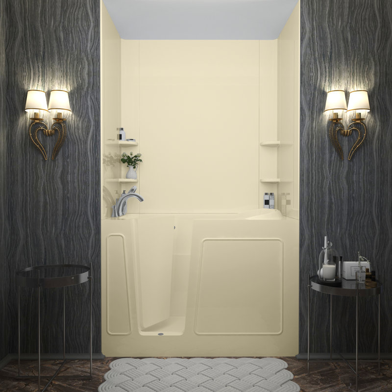 Baignoire de tourbillon à visite guidée 54" x 30" Buena Vista, Biscuit, Gauche