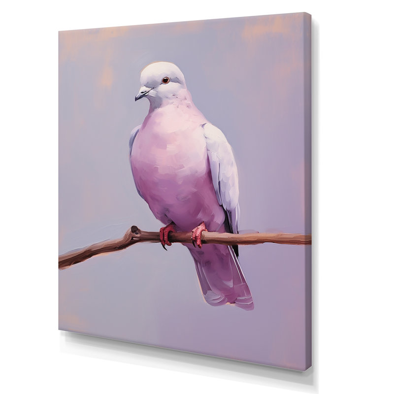 Colombe polie II sur toile, Toile tendue, H 20 po x l 12 po