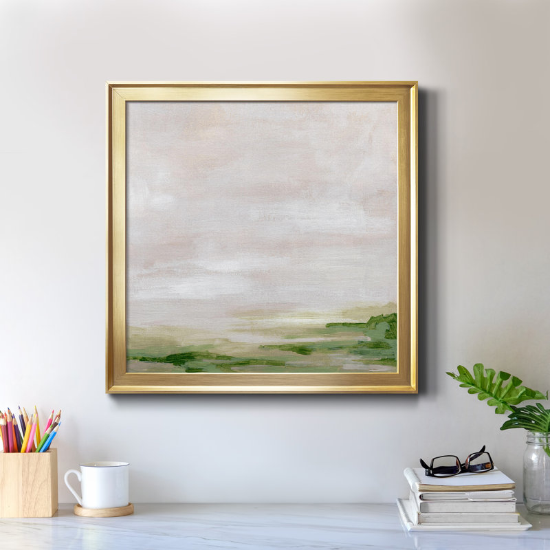 " Marsh Horizon II ", 28" H x 28" W x 1" D, Gold Framed Canvas, No Mat