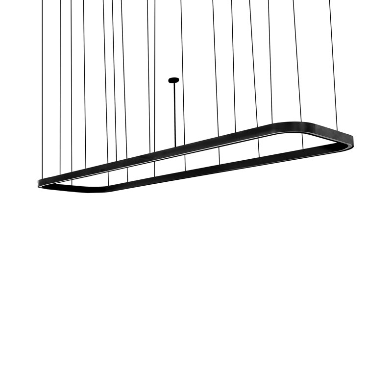 39" Wide Anillo Halo Pendant, Solar Black, Yes, White; Black