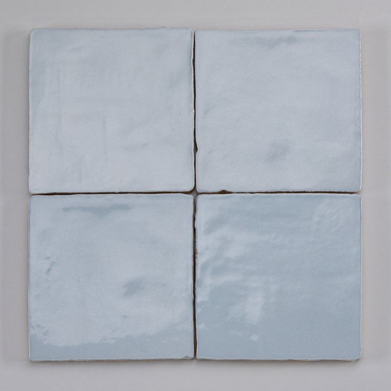 Carreau de céramique 4 "x 4" Zellige, Bleu / Maya