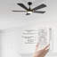 Ventilateur de plafond extérieur noir avec lumière-736818561
