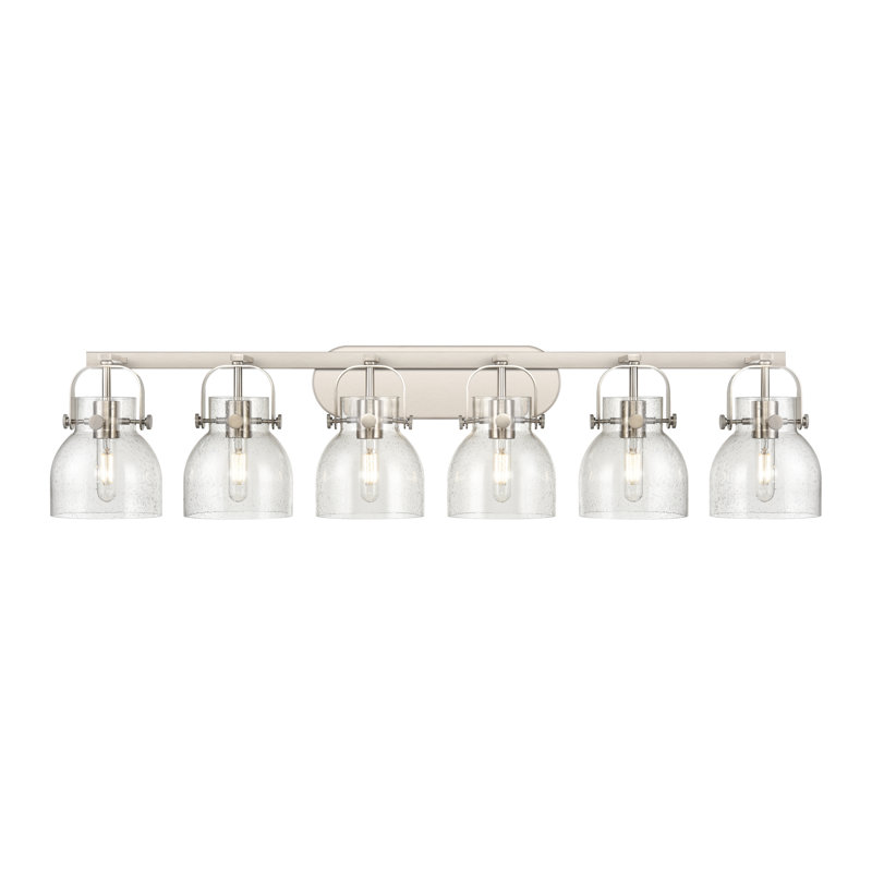 Skycrest 6 - Light Dimmable Vanity Light, Seedy, Satin Nickel, 6 Lights