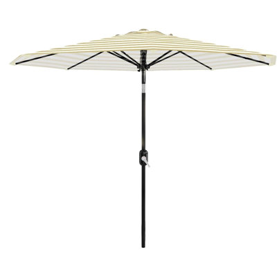 9FT Patio Umbrella Outdoor, Table Umbrella with Crank Lift and Push Button Tilt, for Garden, Pool, Deck, Backyard and Market Use