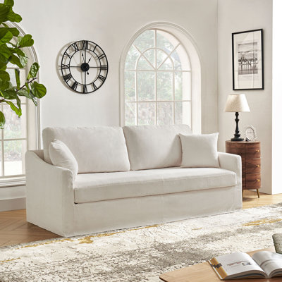 Wimberly 80.5" Farmhouse Upholstered Slipcovered Sofa
