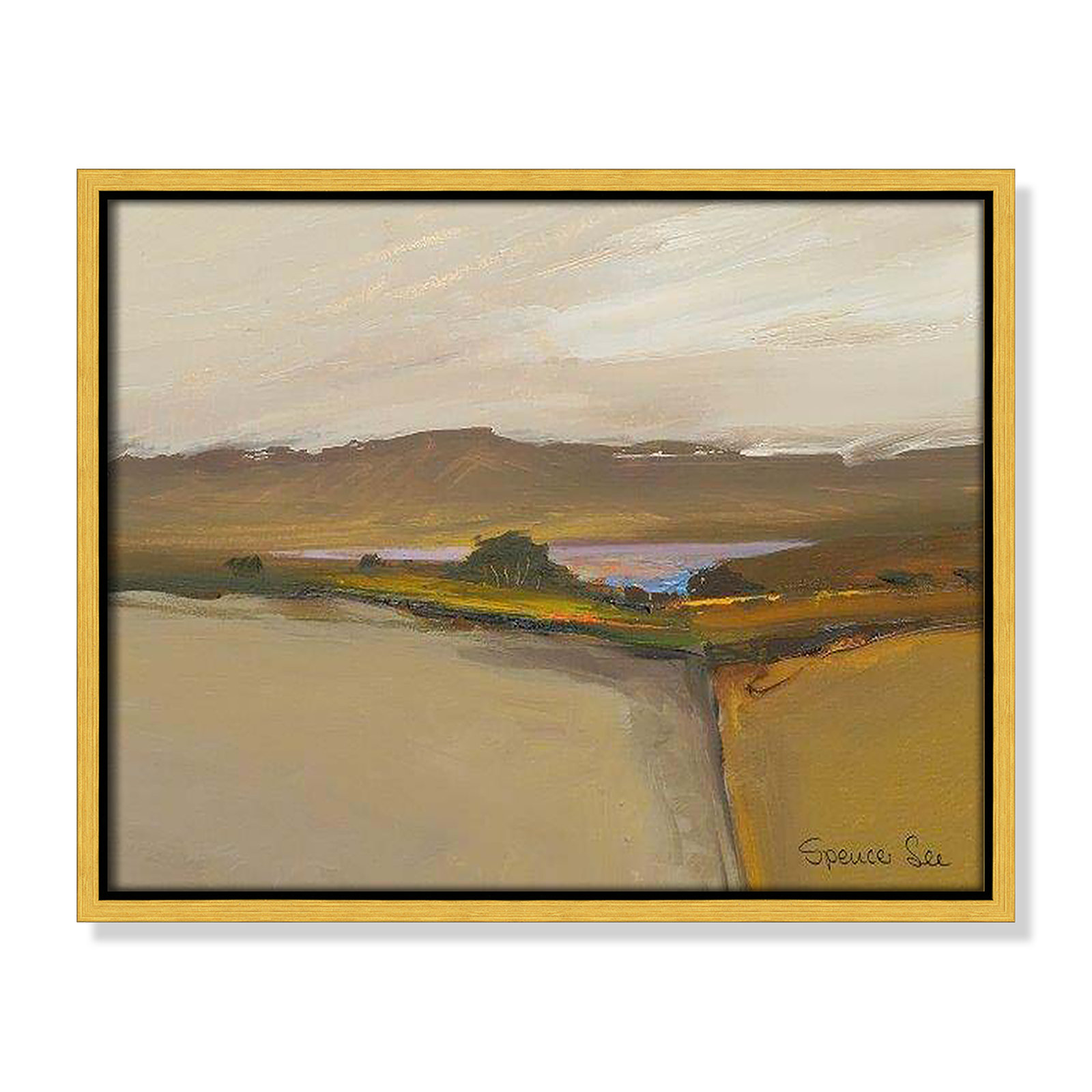 Heaven And Earth IV by Spencer Lee, 12.5'' H x 15.5'' W x 2'' D, Gold Framed