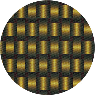 Tapis de zone dorée/noir à motifs