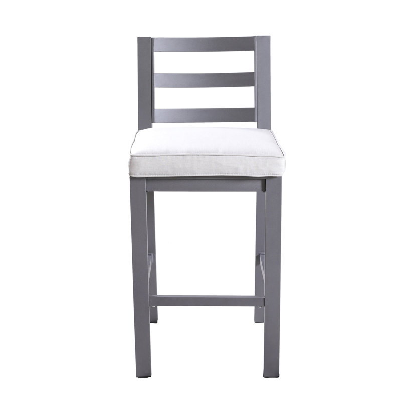 Tabouret de bar avec coussins Daly, Argent