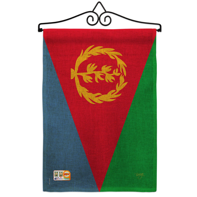 En toile jute 2 côtés 19 x 13 po érythrée drapeau de jardin