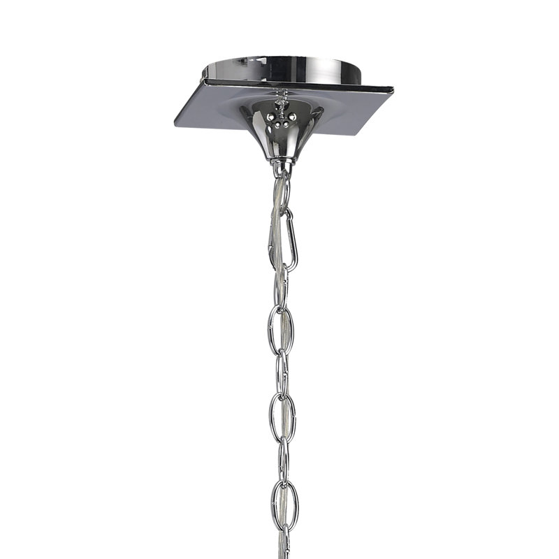 Eurich 5 - Light Shaded Chandelier, Polished Chrome/Black