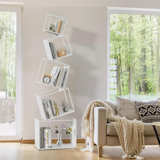 5-Tier Bookshelves, 67" Tall White Bookshelf, Book Shelf, Bookcase, Modern Bookshelf