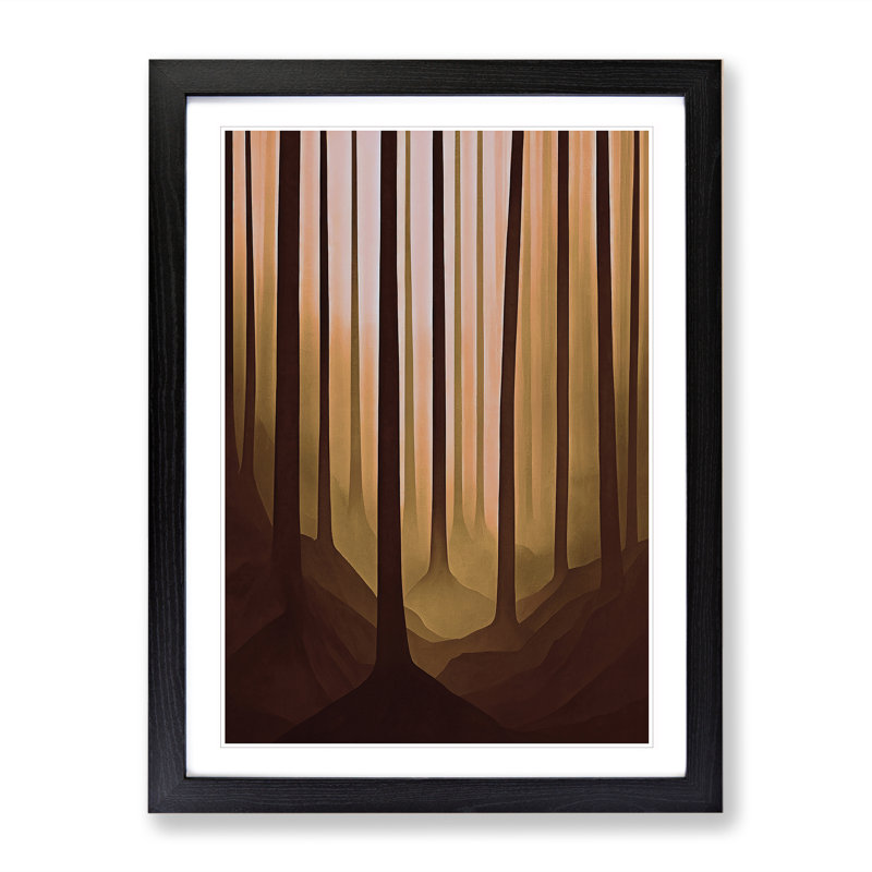 Abstract Autumnal Forest No.1 - Single Picture Frame Print, Black, 46cm H x 34cm W x 2cm D