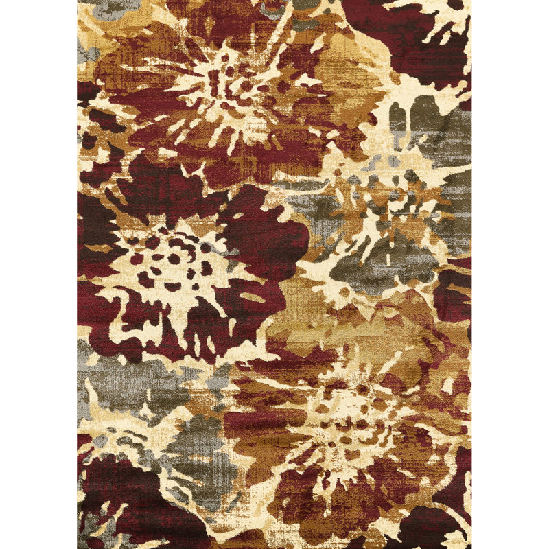 7 Ft. 10 In. X 3 Multi - Colored Area Rug With Vibrant Flower Designs For Home, Polypropylene Construction, 34.33 Lb Color Measuring In., Abstract Patterns To Create A Cozy Polypropylene,