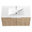 Meuble-lavabo 36 po avec lavabo, 2 portes à fermeture douce, imitation chêne, fixation murale, espace de rangement spacieux 36 po, 2 portes flottantes, rangement-121110348-121110351