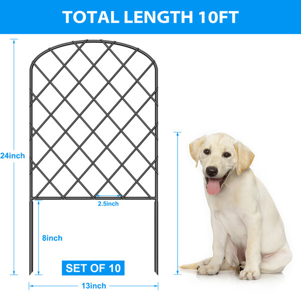 Decorative Garden Fence No Dig Fencing 10 Pack, 37.5in (H) x 10ft