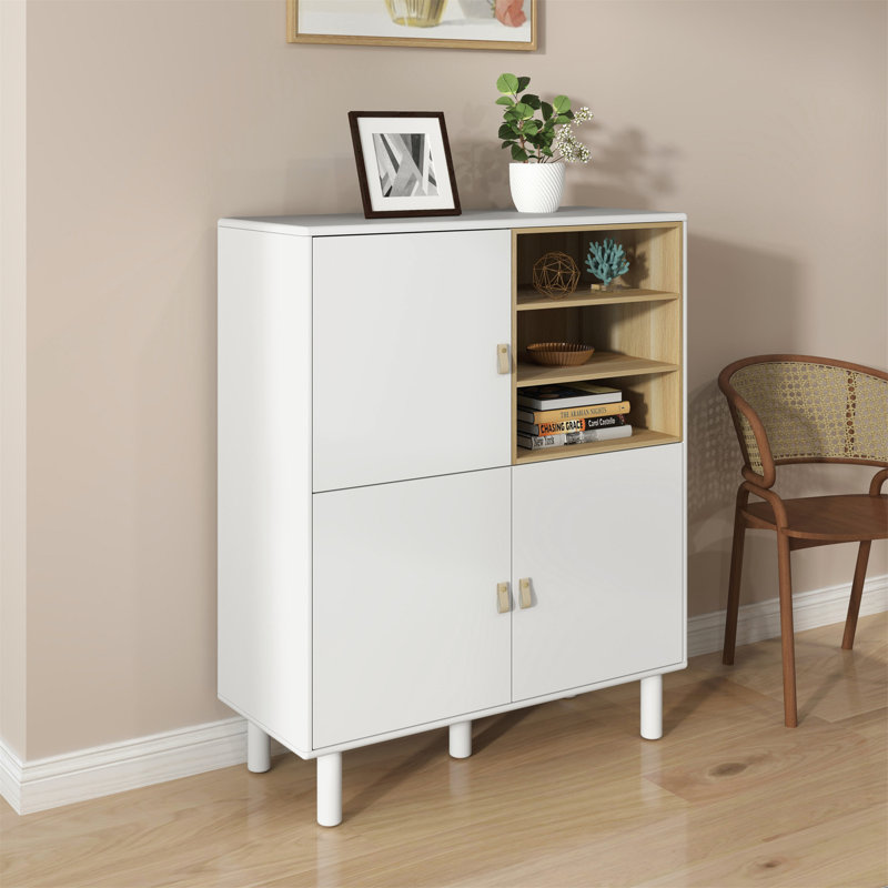 Armoire de rangement polyvalente en bois pour la maison et le bureau avec un attrait élégant, Blanc