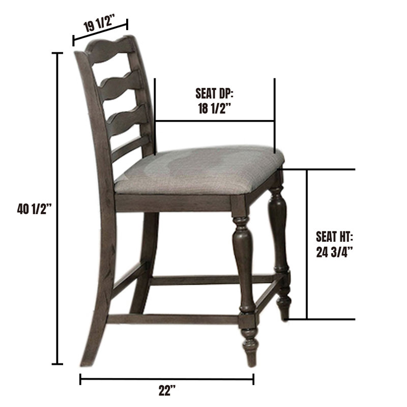 Chaise d’appoint en échelle de fond grise Crisdean