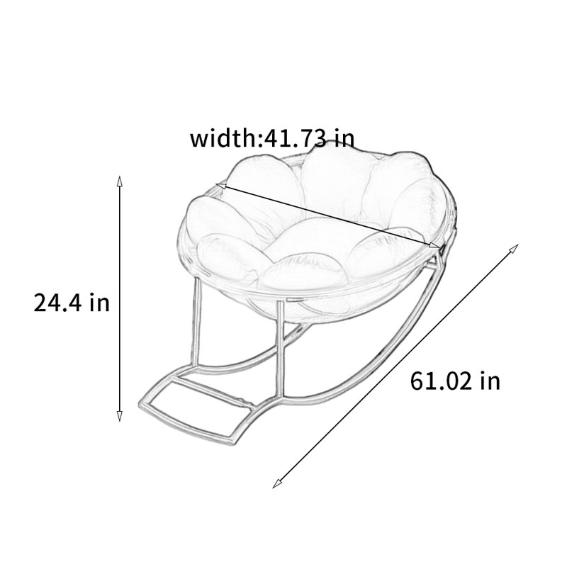 Chaise berçante confortable à la mode, Jaune, Argent argent