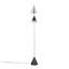 Lampe sur pied 65 po en métal brossé or avec base en faux marbre blanc-169064428
