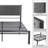 Toms Metal Platform Bed Frame with Linen Upholstered Headboard-1964940170