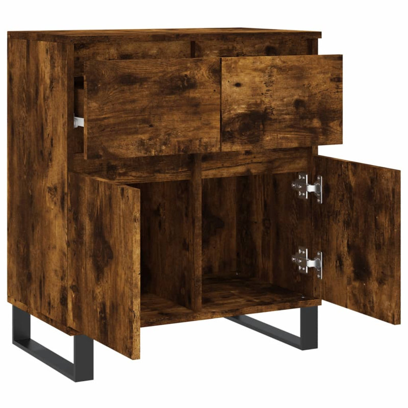 Ninh 60 cm W Chest of 2 Drawers, Smoked Oak