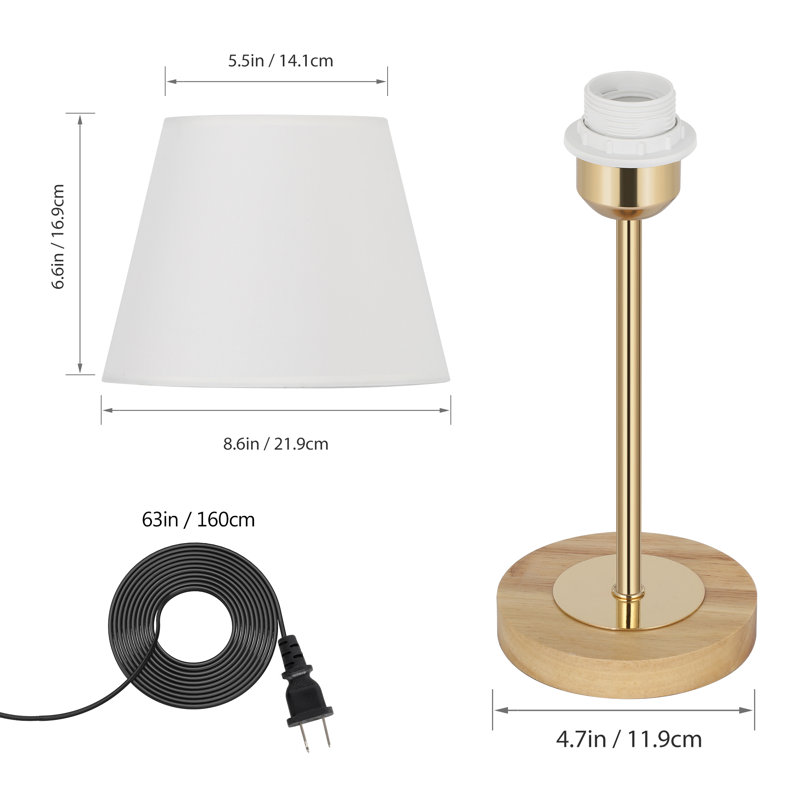 Ensemble de lampe de chevet beige 17 po Sorrento, Or