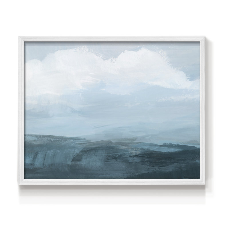 Azure Rising II -Framed Print - Restickable, 16" H x 20" W, White