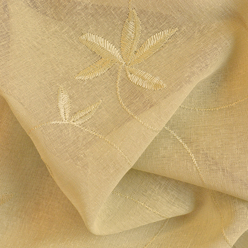 Elland Semi Sheer Curtain Single Panel, 52" x 54", Butterscotch