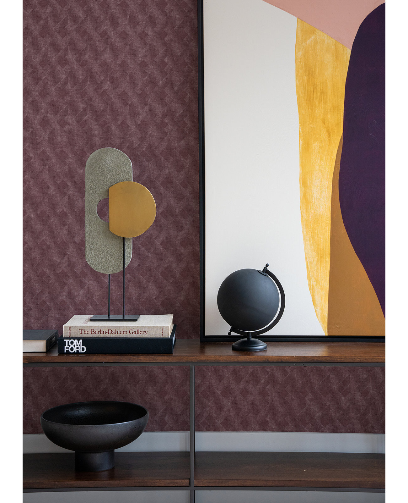 Geometric Wallpaper, Merlot