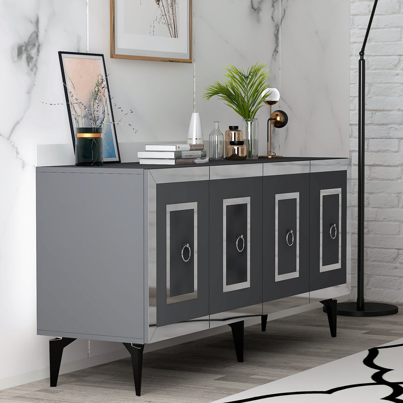 Brylyn 150 cm W Console Table, Grey/Silver