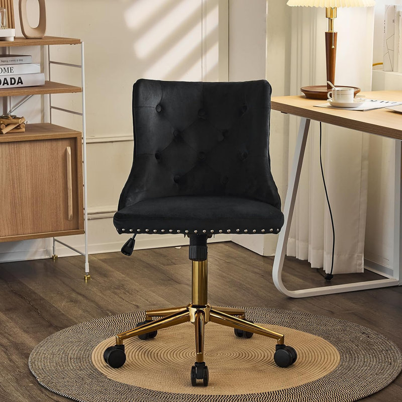 Matthias Task Chair Office Chairs Makeup chair, Gold, Black