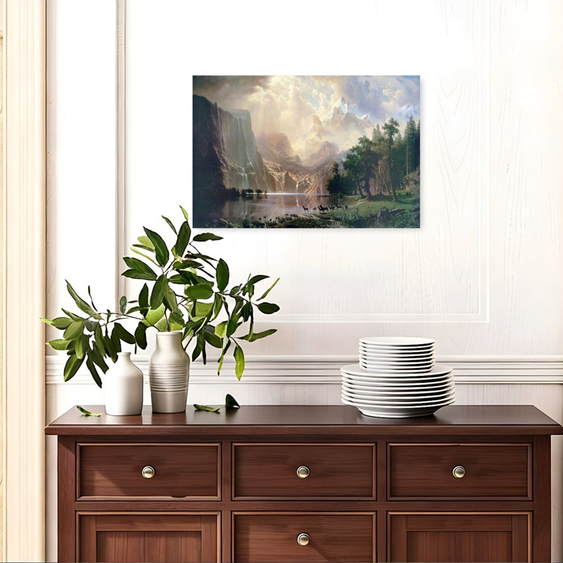 Among Sierra Nevada In California Classic Rustic Serene Deer Landscape Nature Wall Art Print 1 Piece Wrapped Canvas Wall Art
